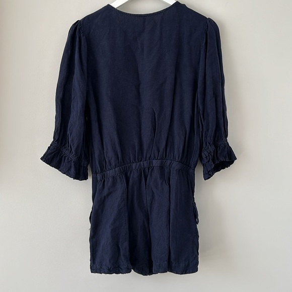 Young Fabulous and Broke YFB Morgan Romper French Navy Shorts Linen Playsuit Sm - Picture 10 of 13